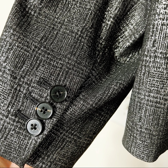 NWT Banana Republic Silver & Black Metallic Blazer SZ 20 - Picture 7 of 8